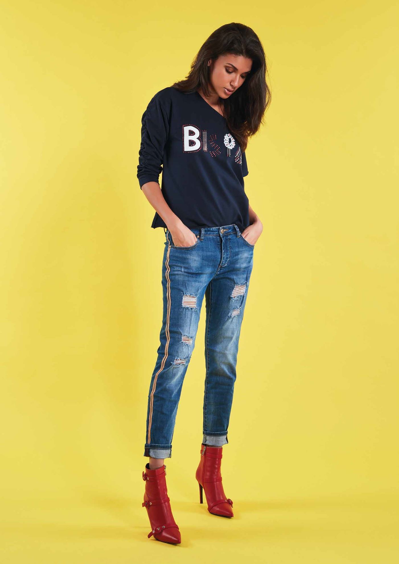 Jeans con catena ragazza sales