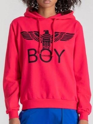 Immagine di Felpa leggera donna Boy London con cappuccio Italia art. BLD1770