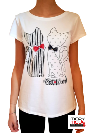 Immagine di T-shirt elasticizzata di Menta fredda art. gattini