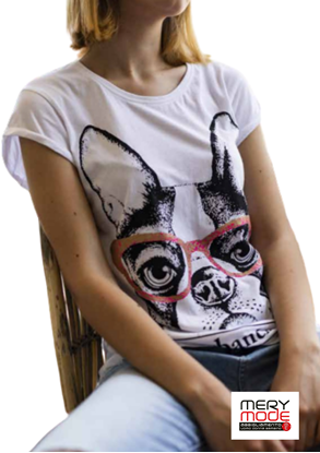 T-shirt in cotone donna con stampa floreale di TREZ. Mery Mode