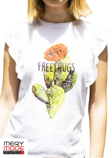 T-shirt in cotone donna con stampa floreale di TREZ. Mery Mode