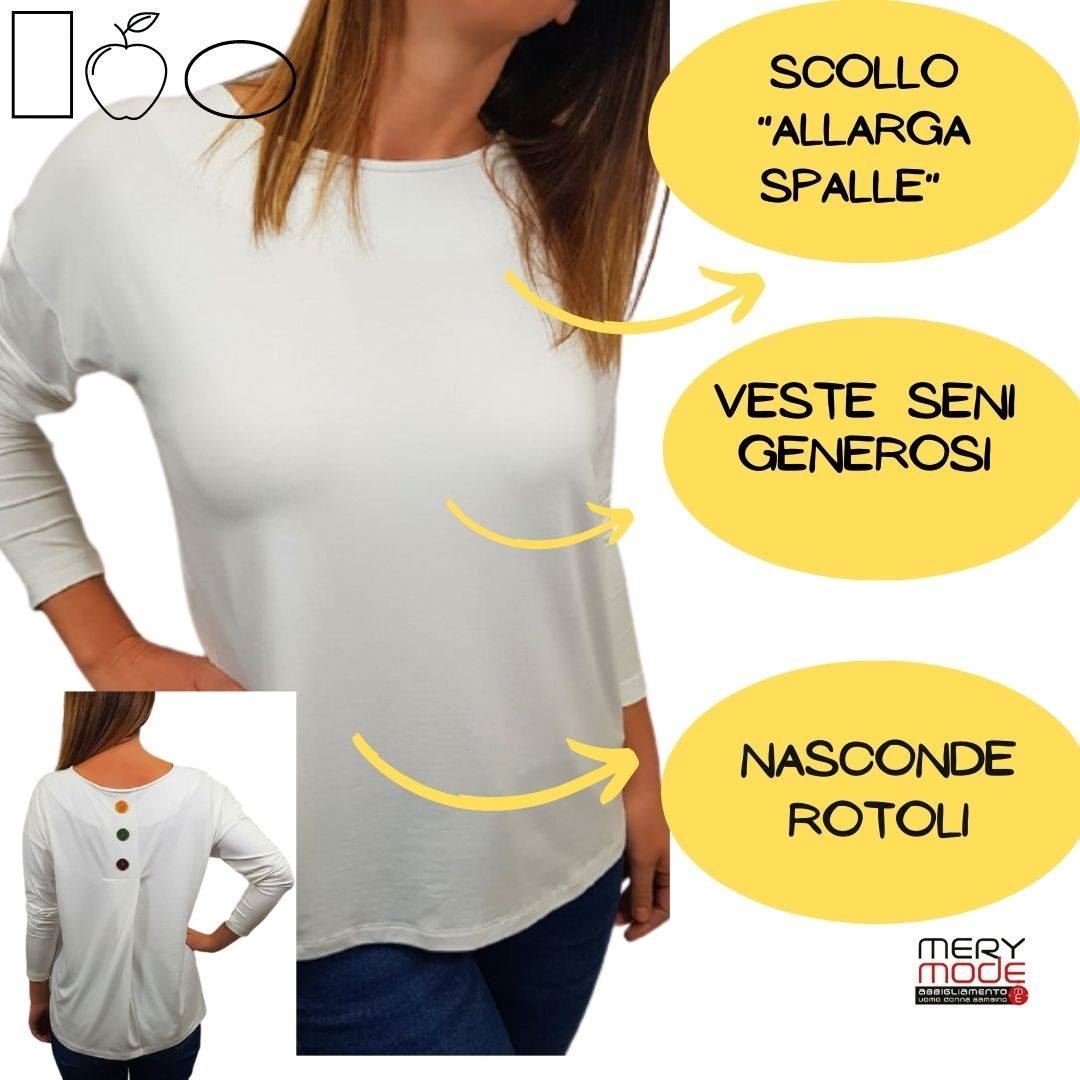 La maglia perfetta per il fisico a mela e ovale o diamante! Allunga e  slancia la tua silhouette!. Mery Mode Abbigliamento