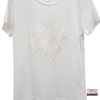 Immagine di T-shirt donna cotone cuore sfrangiato art.718