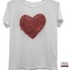 Immagine di T-shirt donna cotone cuore sfrangiato art.718