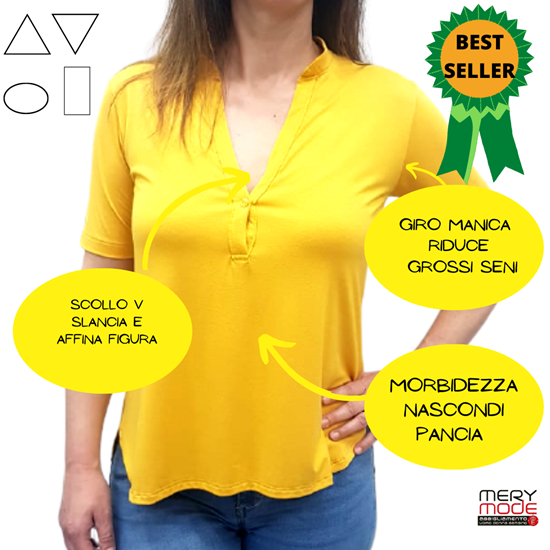 Immagine di T-shirt donna Viscosette scollo v art. E022