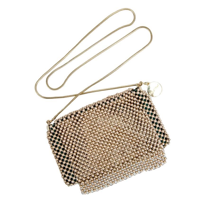 Immagine di Borsa donna mimi mua tracolla rete metallica oro M8-D199270