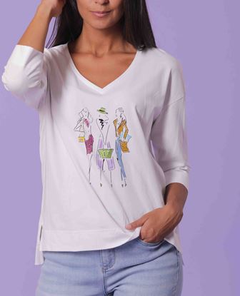 Immagine di T-shirt donna mimi muà manica 3/4 art. RFAG-1512