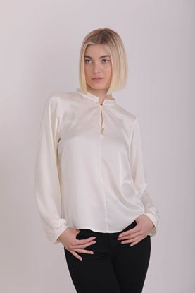 Immagine di MImi Mua art: MSAH-1549 - BLUSA COLLO ALLA COREANA EFFETTO RASO