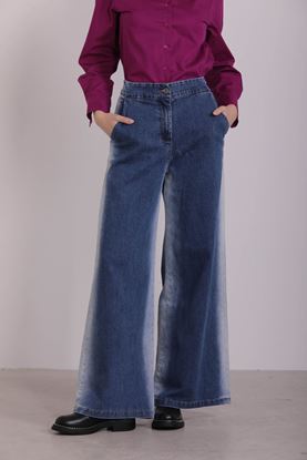 Immagine di mimi mua  art. JRAH-2583 - JEANS PALAZZO CON BANDE A CONTRASTO