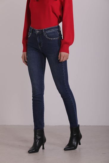 Immagine di mimi mua  art: JRAH-2580 -JEANS SKINNY CON BORCHIE A CUORE